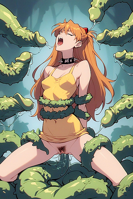 Tight Pussy Penetrated Deeply in Yellow Sundress Group Sex Hentai Hentai AI Image