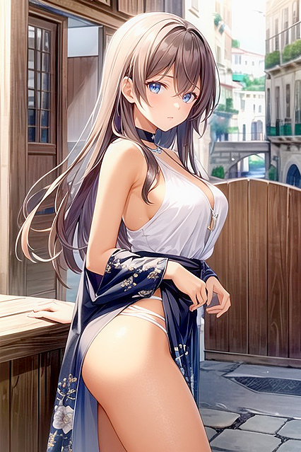 South European Guy Shows Off Small Breasts in Busty Hentai Hentai AI Image
