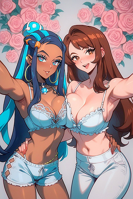 Nessa and Gloria from Pokémon Show Off Seductive Lingerie in Steamy Hentai Selfies