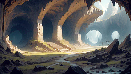 Warriors' Bones Scatter in Sealed Cave for Intense Hentai AI Image