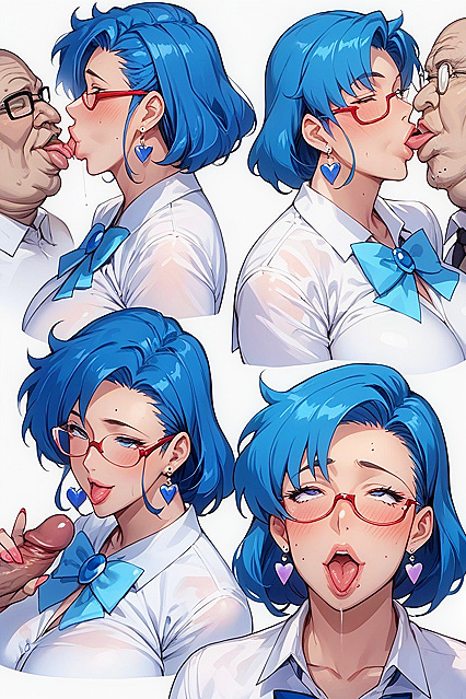 Office Shirt Meets Classroom Heat in Ahegao Hentai AI Image