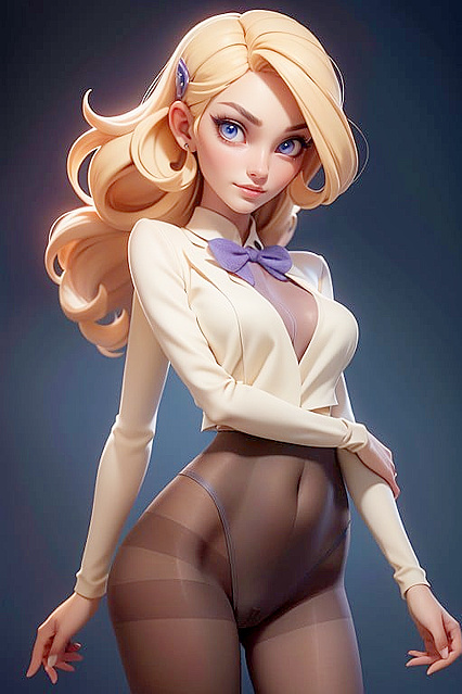 Ash's Pikachu Trainer Shows Off Her Pussy in Seductive Pantyhose Hentai AI Image