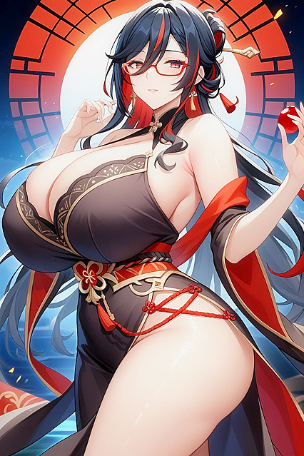 Surrounded by Many People - Hardcore Hentai with a Stiffly Curved Dick