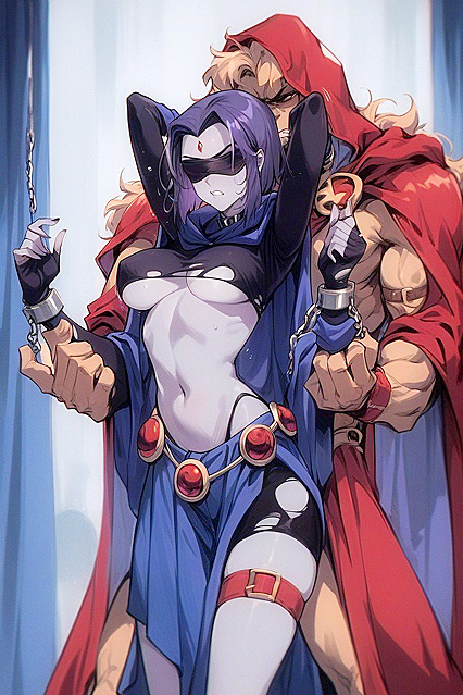 Raven from Teen 18+ Titans Bound and Ripped in Intense Hentai AI Image