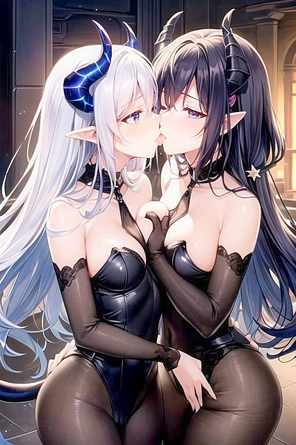 Succubus Seduction - Girl 18+s Kissing Intensely in  Hentai Delights