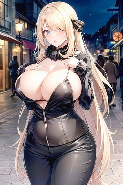 Huge Breasts Take Center Stage in a Sultry Nighttime Hentai Fantasy