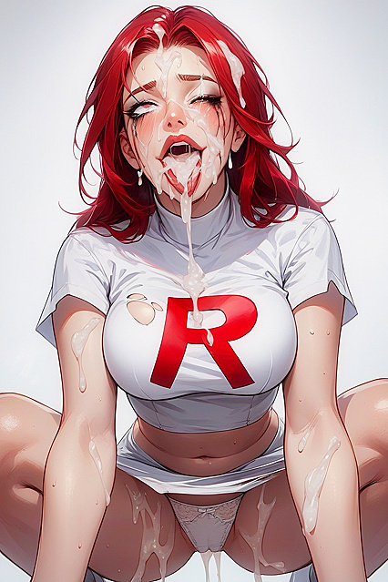 Ahegao Faces with Smudged Makeup and Plump Lips in Seductive Hentai AI Image