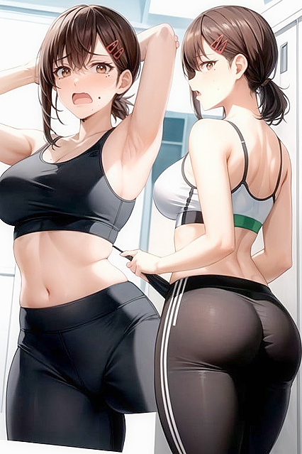 Kobeni Higashiyama's Big Ass Takes Center Stage in Locker Room Hentai AI Image