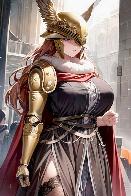 Korean Cinematic Malenia from Elden Ring in Intense Hentai AI Image