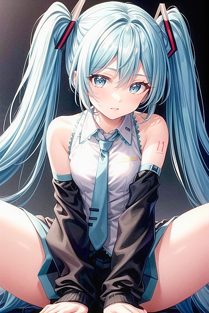 Hatsune Miku Spreads Wide for Detailed Hentai AI Porn Action