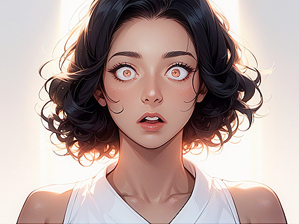 Close-Up Chemical Curl Action with Simple Background in Hentai AI