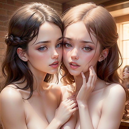 Slim Lesbian Lovers Explore Passionate AI Hentai Desires