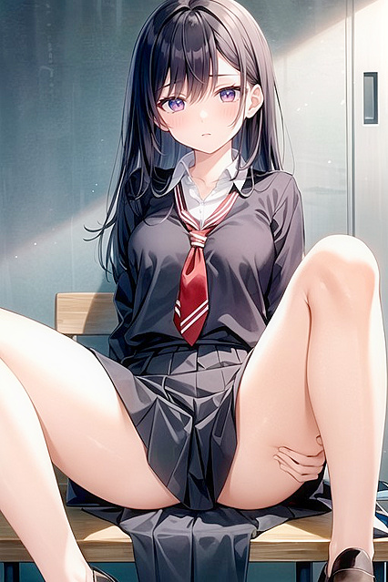 Spread-Eagled in Tiny 18+ Ass Uniform for Steamy Hentai AI Image