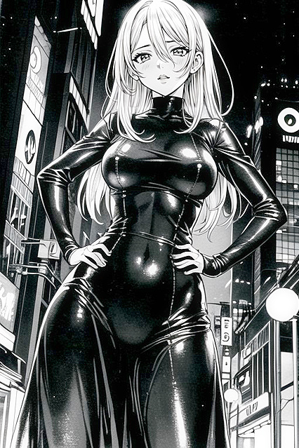 Asian City Bust Shot with Hands on Hips in Steamy Hentai AI Image