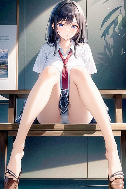 Little Ass Teased from Below and Front in Mind-Blowing Hentai AI Image