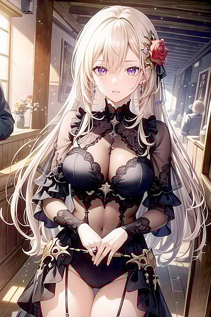 Glowing Eyes and Expanding Breasts in Erotic Hentai AI Image
