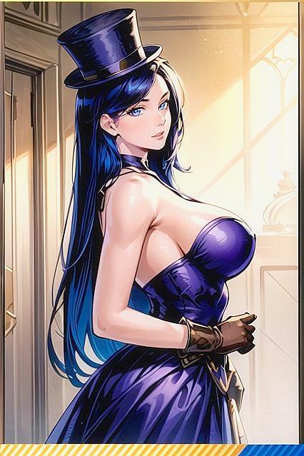 Caitlyn from League of Legends Shows Off Her Side Boobs in Steamy Hentai AI Image