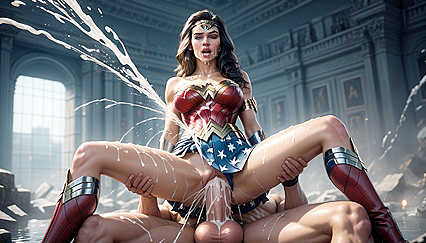 Gigantic Dick Pounds Her Pussy Until She Squirts in Wild Hentai AI Image
