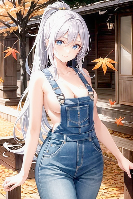 Silver-Haired Beauty with Blue Eyes Enjoying Intense Hentai Pleasure