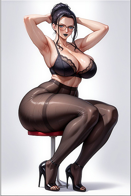 Fitness Goddess with Double D Cups in Full-Length Hentai AI Image