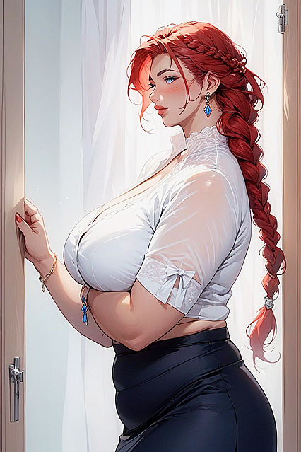 Model with Full Lips and Skirt in Seductive Hentai AI Image