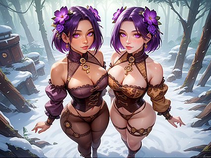Long-Nippled Bountiful Boobs Dripping Milk in Steamy Hentai AI Image