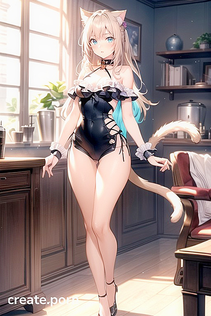 Blonde with petite breasts enjoys full-body hentai ecstasy