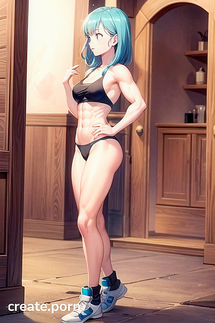 Bulma from Dragon Ball Z Stands Seductively in Side View Hentai AI Image