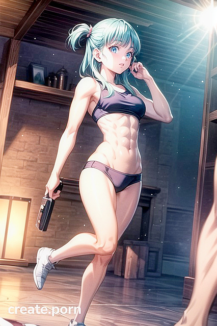 Bulma from Dragon Ball Z Shows Off Her Fit Full Body in Seductive Hentai AI Image