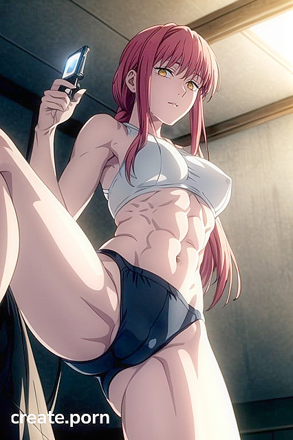 Makima from Chainsaw Man Dominates in Futanari Standing Hentai AI Image