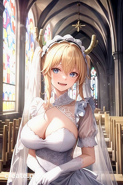 Tohru from Kobayashi-san's Maid Dragon Gets Seduced in Church for Naughty Hentai Fun