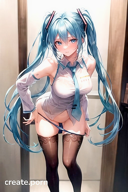 Hatsune Miku Blushes Intensely While Staring at You in This Hentai AI Image