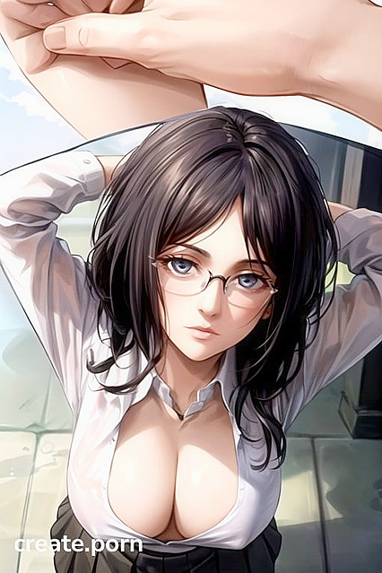 Teacher Unbuttons Her Blouse for a Steamy Close-Up Hentai AI Image