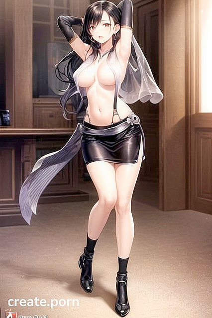 Tifa Lockhart from Final Fantasy Seduces as a Belly Dancer in Full Body Hentai Pleasure