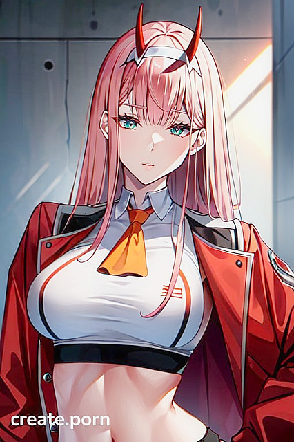 Zero Two from Darling in the FranXX Teases with Small Ass and Round Breasts in Hentai Bliss