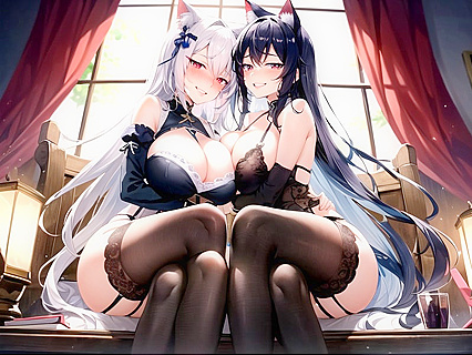 Maid with Absurdly Long Hair in High-Quality Hentai AI Image