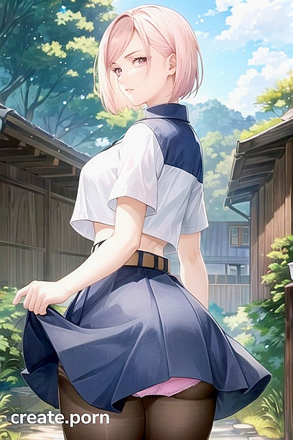 Large-Assed Beauty Shows Off Her Pink Panties in Seductive Hentai AI Image