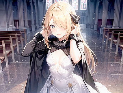 Bridal Beauty with Brown Eyes and Small Breasts Enjoys Hentai Pleasure