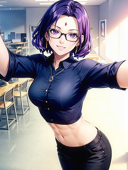 Grinning Guy with Glasses Enjoying Intense Hentai Pleasure