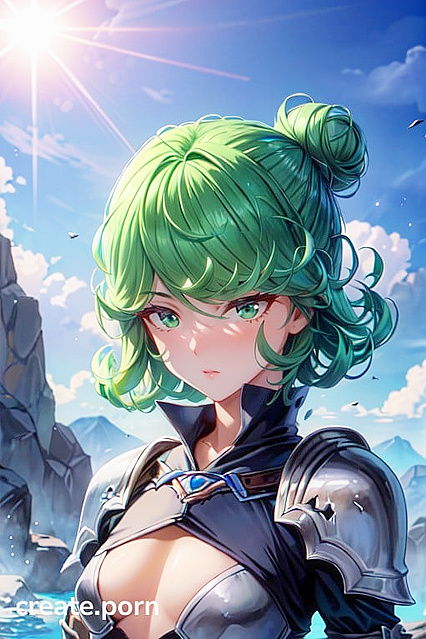 Tatsumaki from One Punch Man in Armor with Hair Bun for Intense Hentai Pleasure