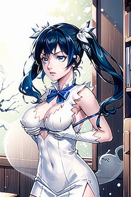 Hestia from DanMachi Gets Intimate in Her Study Room for Steamy Comic Hentai AI Image