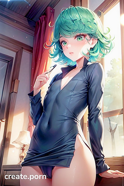Tatsumaki from One Punch Man Shows Off Her Skinny Body in Seductive Skirt Hentai AI Image