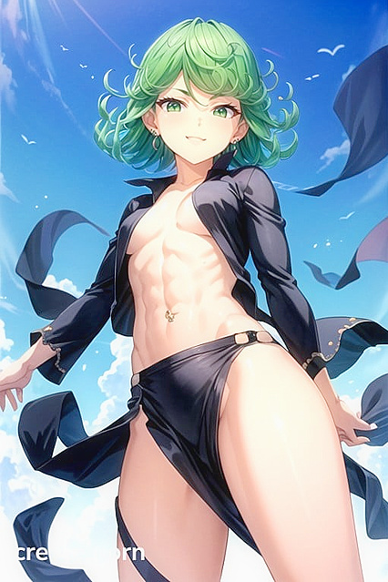 Tatsumaki from One Punch Man Gets Intimate in Waist-Up Hentai AI Image
