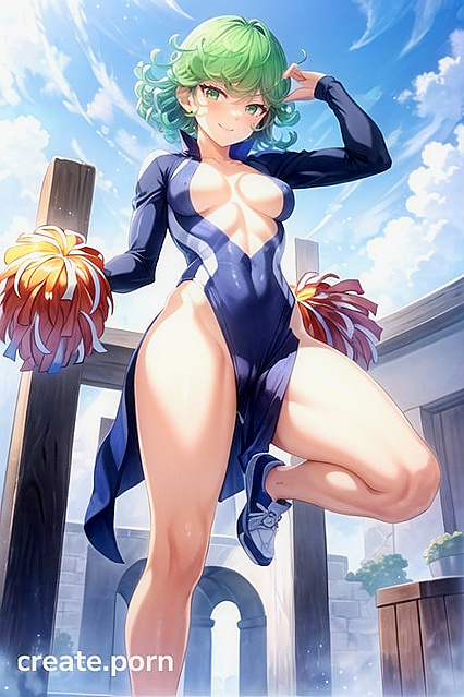 Busty Muscles Flexing While Staring Intensely at You in This Hentai AI Image