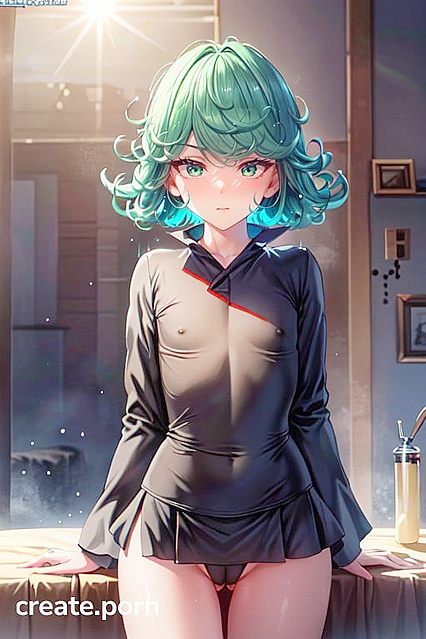 Tatsumaki from One Punch Man Shows Off Her CamelToe in Sexy Loungewear Hentai AI Image