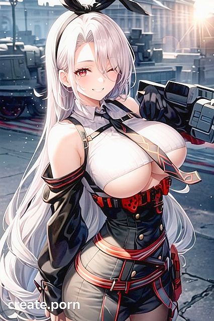Prinz Heinrich from Azur Lane Seduced by Massive Breasts in Steamy Hentai AI Image