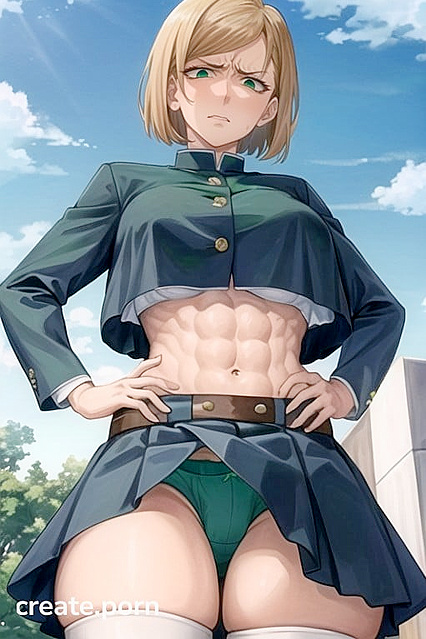 Bobcut Beauty with Brown Eyes and Seductive Thighs in Steamy Hentai AI Image