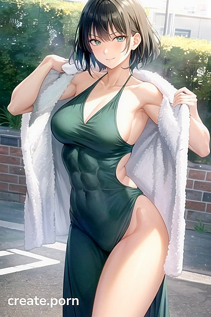 Fubuki from One Punch Man Shows Off Her Muscles in Legs-Up Hentai AI Image