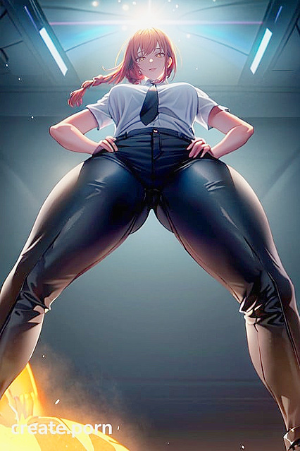 Makima from Chainsaw Man Poses Seductively with Hands on Hips in Hentai AI Image