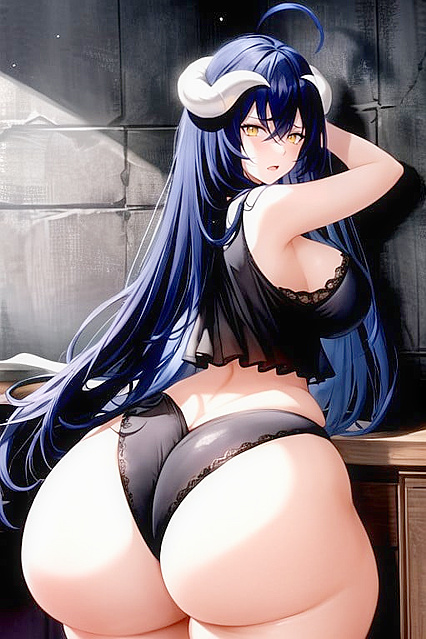 Himeno from Chainsaw Man Poses Seductively in Hands-On-Hips Futanari Hentai AI Image
